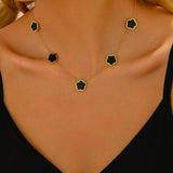 FLORA FIVE NECKLACE》Black