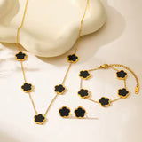FLORA FIVE NECKLACE》Black