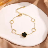 FLORA HOLLOW BRACELET》Black