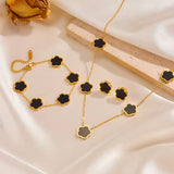 FLORA FIVE NECKLACE》Black