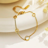 FLORA HOLLOW BRACELET》Shell