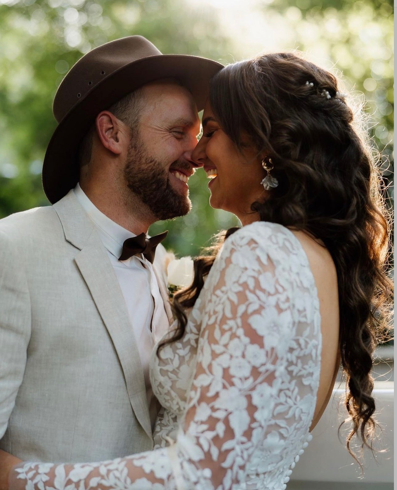Abstract Gold earrings adorned with acrylic petals, designed for brides.