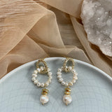 COLETTE EARRINGS》Pearl & Hematite
