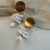 HAVEN EARRINGS》Pearl, Mother of Pearl & Hematite