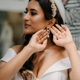 VIENNA EARRINGS》Pearl & Hematite