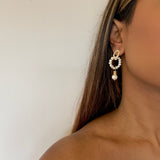 COLETTE EARRINGS》Pearl & Hematite