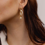 COLETTE EARRINGS》Pearl & Hematite
