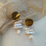 HAVEN EARRINGS》Pearl, Mother of Pearl & Hematite