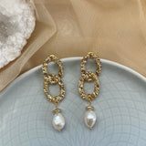 VIENNA EARRINGS》Pearl & Hematite