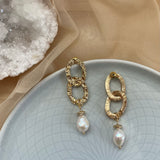 VIENNA EARRINGS》Pearl & Hematite