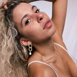 VIENNA EARRINGS》Pearl & Hematite