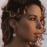 LAGUNA EARRINGS》Pearl & Hematite