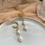 FLORENCE EARRINGS》Pearl & Hematite