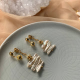 LAGUNA EARRINGS》Pearl & Hematite