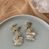 LAGUNA EARRINGS》Pearl & Hematite