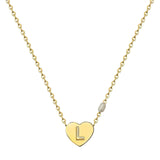 HEART INITIAL NECKLACE》Pearl