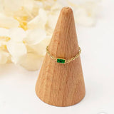 VIXEN CHAIN RING - EMERALD