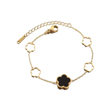 FLORA HOLLOW BRACELET》Black