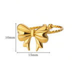 18k gold adjustable bow ring, designed to be waterproof and tarnish-resistant for lasting beauty.