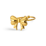 18k gold adjustable bow ring, designed to be waterproof and tarnish-resistant for lasting beauty.