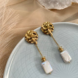 CORDELIA EARRINGS》Pearl & Hematite