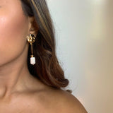 CORDELIA EARRINGS》Pearl & Hematite