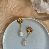 CORDELIA EARRINGS》Pearl & Hematite