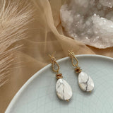 FAWN EARRINGS》Howlite & Hematite